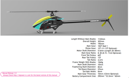 Nimbus 550 Kit - w/o Blades- Full Size Servo